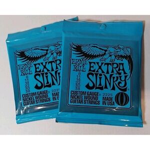 2-Pack Ernie Ball‎ Extra Slinky 2225 Guitar Strings Nickel Wound 8-38 USA Sealed